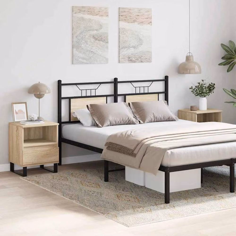 Berkfield Home Set of 2 Sonoma Oak Bedside Cabinets in Light Tan, W/D/H: 40 x 35 x 50 cm – 2