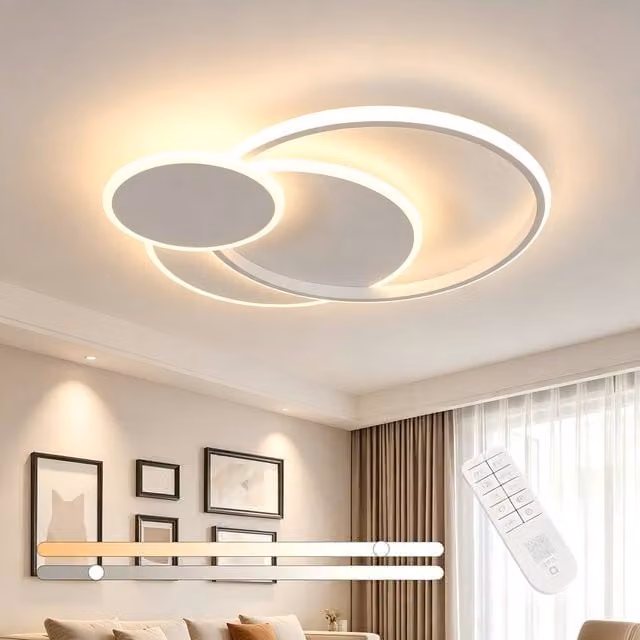 Goeco Modern LED Ceiling Light, 38W Dimmable Flush Mount Ring Light with Remote Control, White