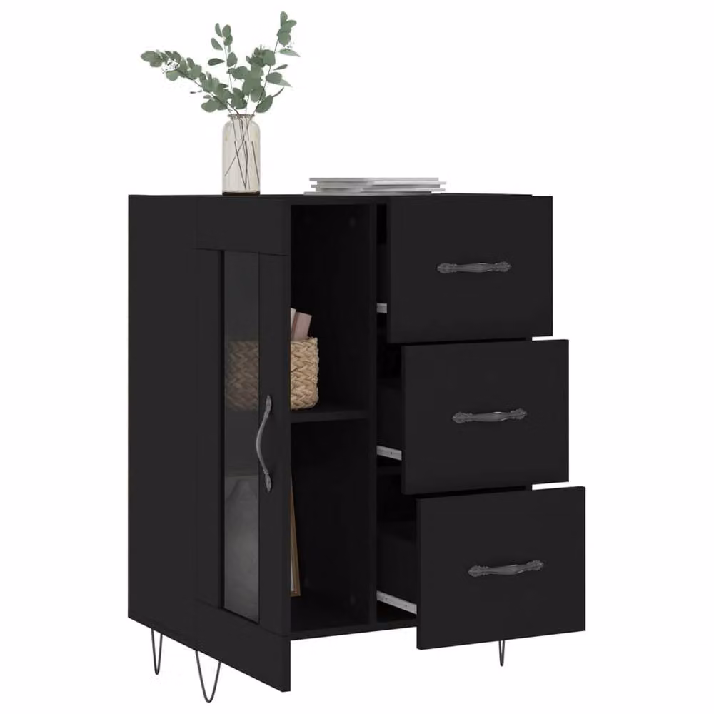 Berkfield Home Modern Black Sideboard W/D/H: 69.5 x 34 x 90 cm – 4