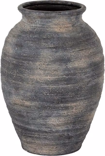 Hill Interiors Marra Olpe Ceramic Tabletop Vase in Black, Grey and Yellow