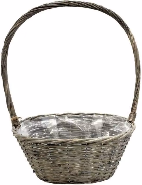 KDMD Grey Oval Open Weave Basket with Handles, 35 cm