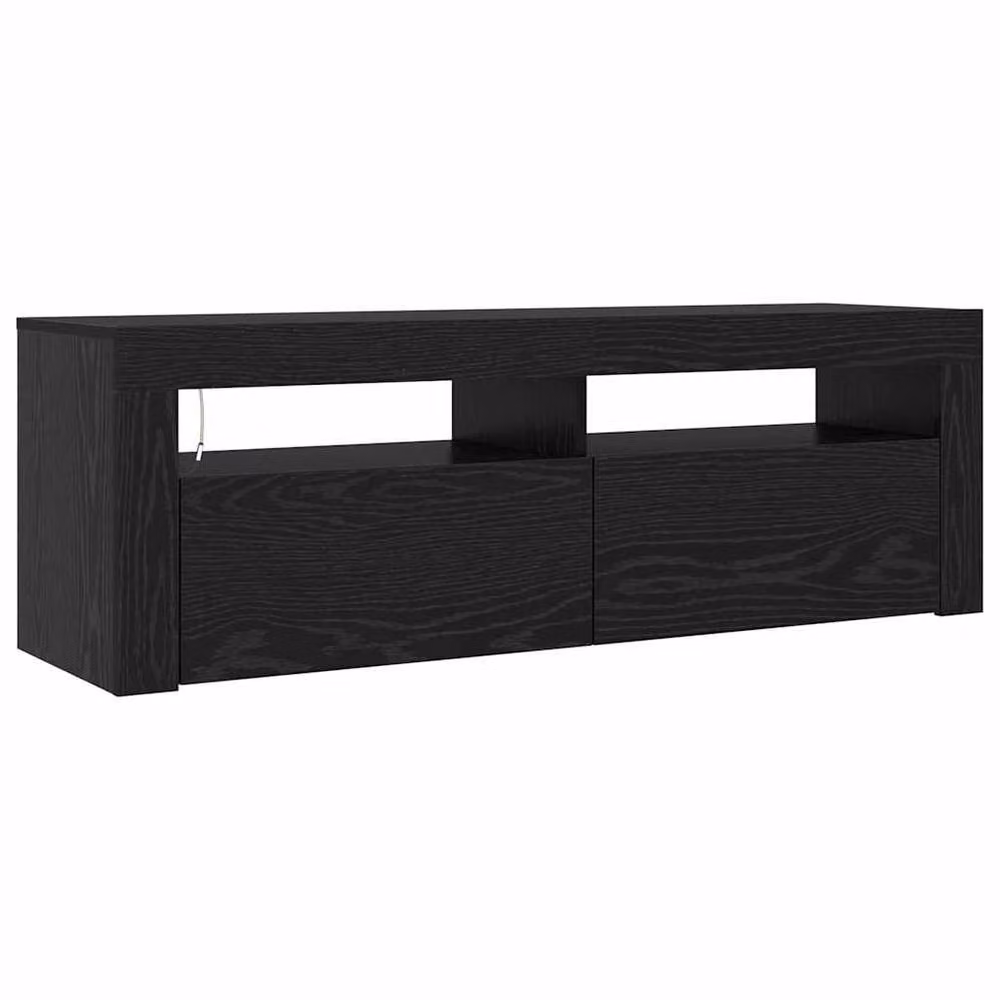 Berkfield Home Modern TV Cabinet with LED in Black Oak, W/D/H: 120 x 35 x 40 cm – 6