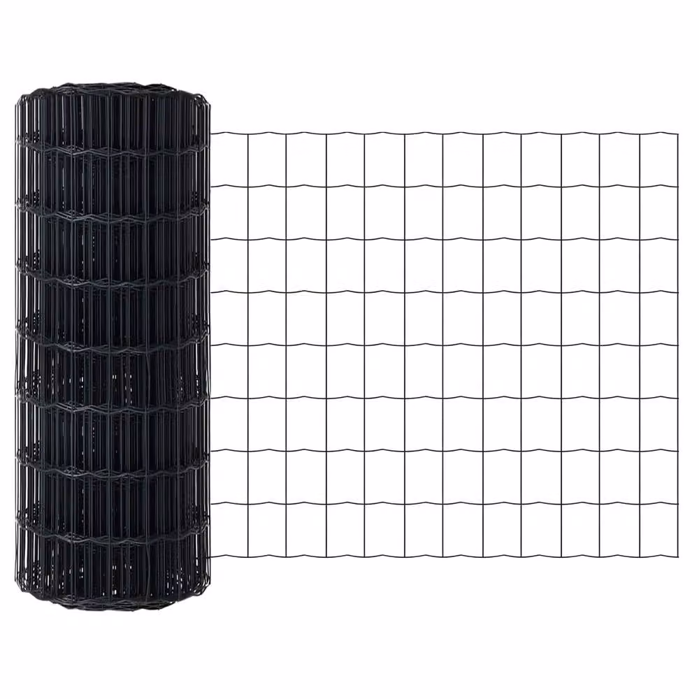 vidaXL Berkfield Home Sturdy Euro Fence Set of 2, Grey Powder-Coated Steel, W/H: 10 x 0.8 m – 2