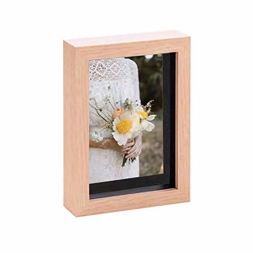 Nicola Spring Rectangular Single 3D Shadow Box Photo Frame in Black and Brown, 15 x 20 cm