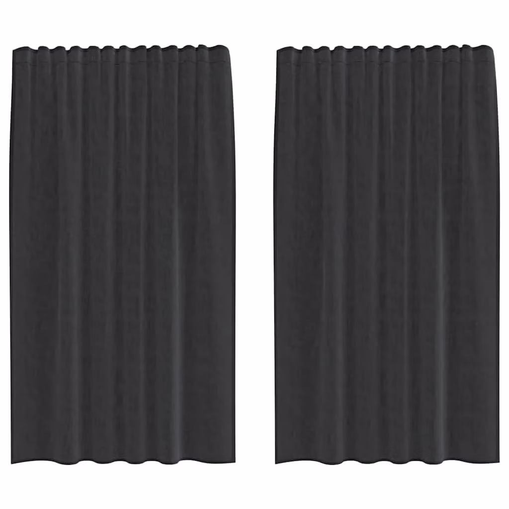 Berkfield Home Black Transparent Voile Fabric Panel Curtains with Rod Pockets, 2 Pack – 2