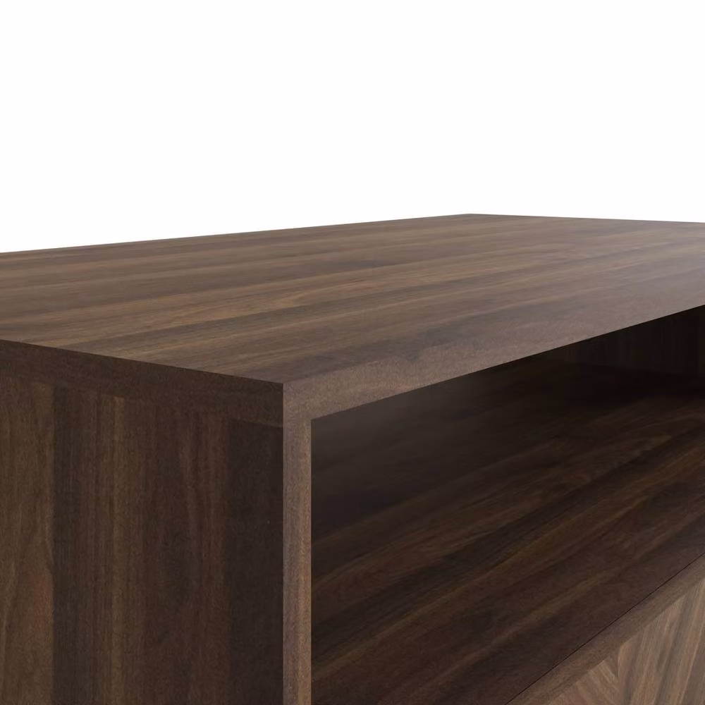 FORGEVIO Rectangular Coffee Table in Brown Wood with Matt Finish – 4