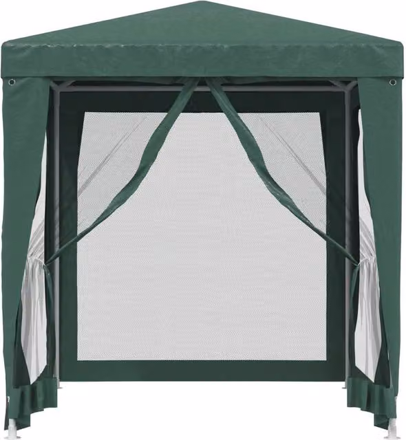 Berkfield Home Party Tent with 4 Mesh Sidewalls, Green, W: 200 cm, D: 200 cm, H: 240 cm
