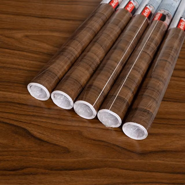 dc fix Walnut Medium Self Adhesive Vinyl Wrap for Kitchen Doors and Worktops, Brown, W: 67.5 cm, L: 2 m (Pack of 5)