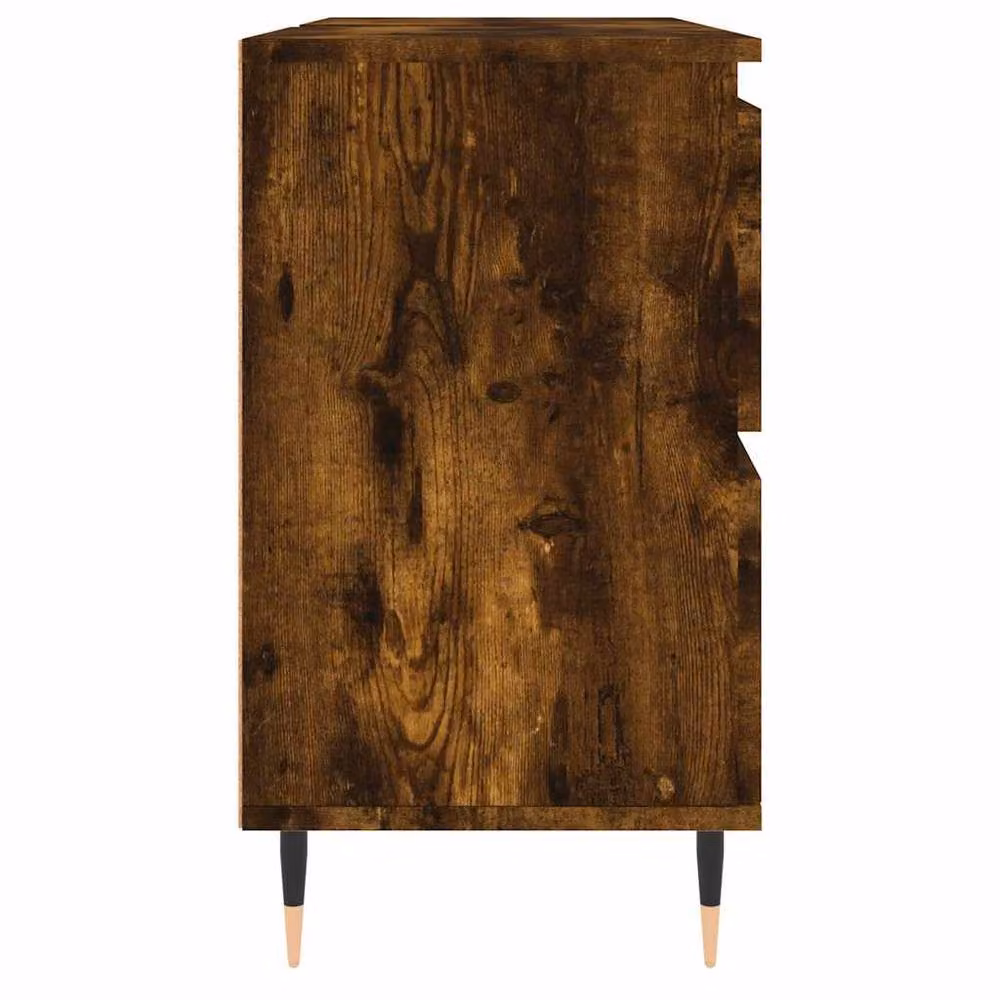 Berkfield Home Modern Smoked Oak Bathroom Cabinet in Brown, W/D/H: 80 x 33 x 60 cm – 3