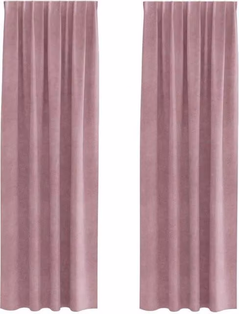 Berkfield Home Dark Pink Velvet Blackout Curtains with Multifunction Top Tape, 2 Pack, W: 140 cm, H: 225 cm