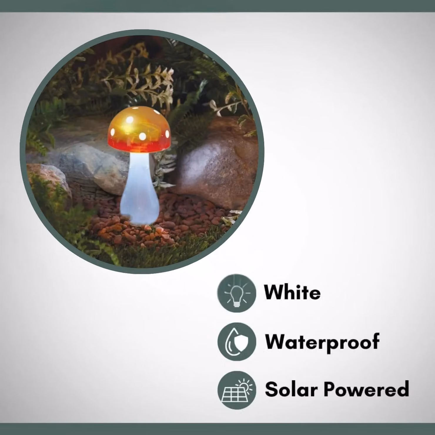 Marco Paul Solar Mushroom Garden Ornament, Yellow, Height: 28 cm – 2
