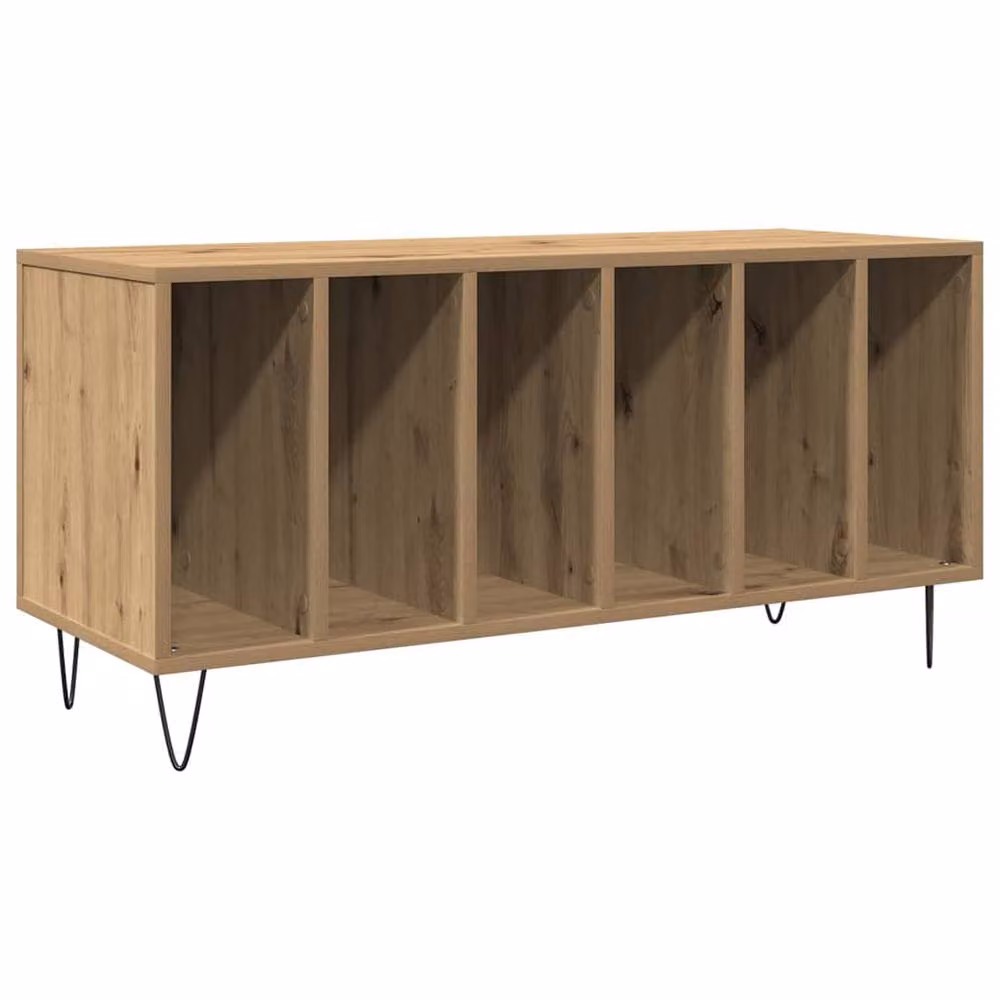 Berkfield Home Artisan Oak Record Cabinet in Brown, W/D/H: 100 x 38 x 48 cm – 3