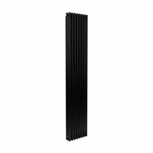 Lux Heat Black Vertical 3 Column Traditional Steel Radiator, H 180 cm x W 38 cm – 1