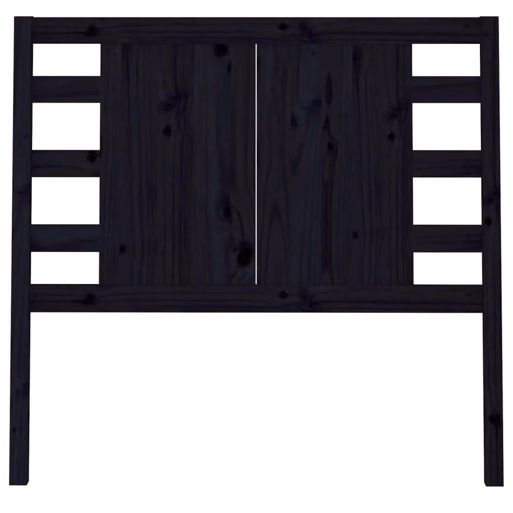 Berkfield Home Black Rustic Solid Pine Wood Headboard W/D/H: 106 x 4 x 100 cm – 3