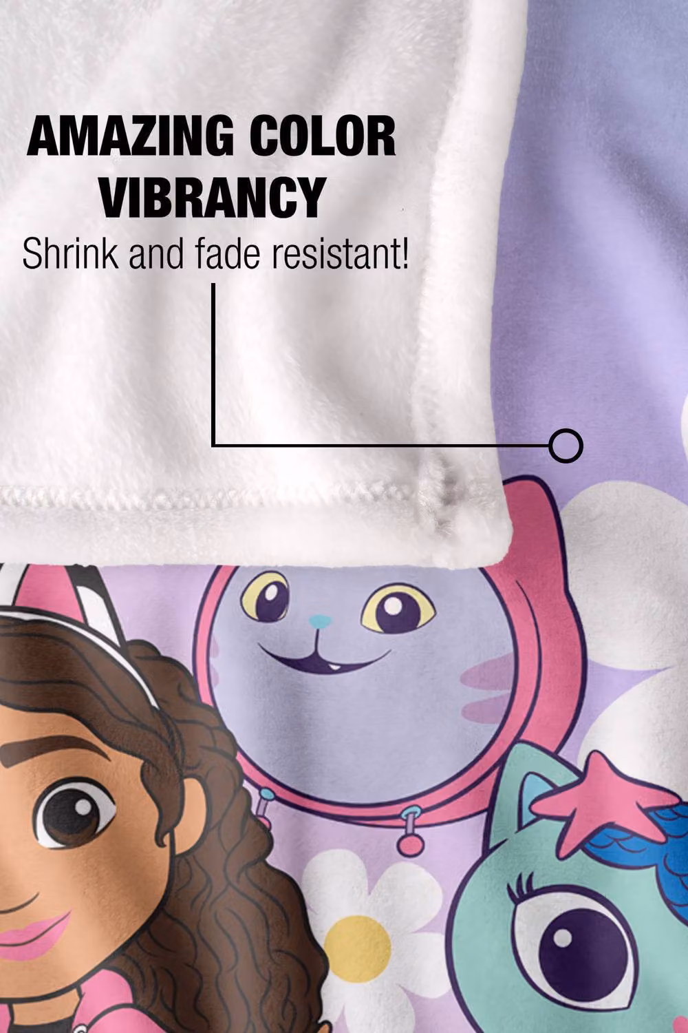 NBCU Gabby's Dollhouse Gabby Cats Rainbow Super Soft Throw Blanket, Multicolour, Small – 3