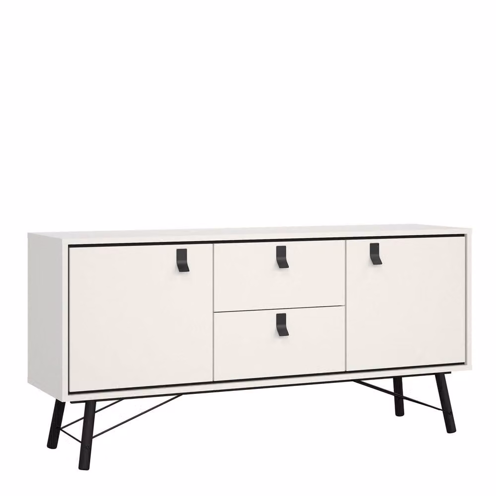 Wyld Haus Juno White Sideboard with 2 Doors and 2 Drawers – 2