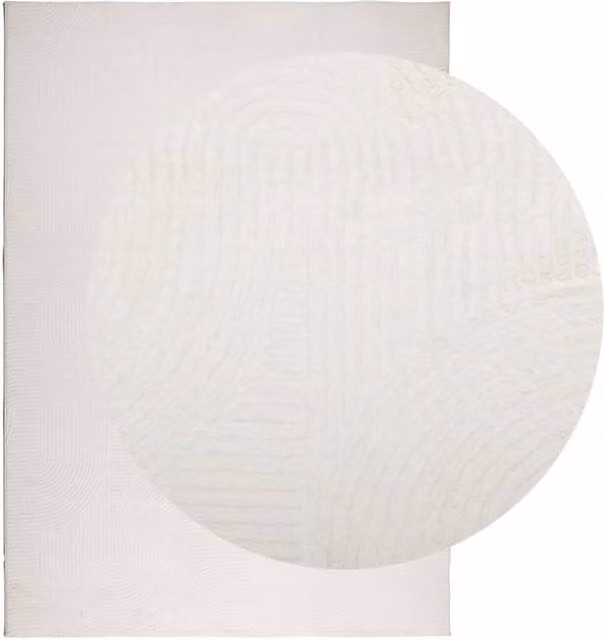 Berkfield Home IZA Short Pile Scandinavian Style Abstract Rug in Beige and White, W: 140 cm, L: 200 cm