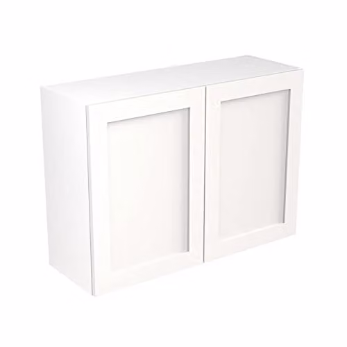 Kitchen Kit White Matt Shaker Door Flatpack Wall Mounted Kitchen Cabinet W: 100 cm, H: 72 cm, D: 33 cm