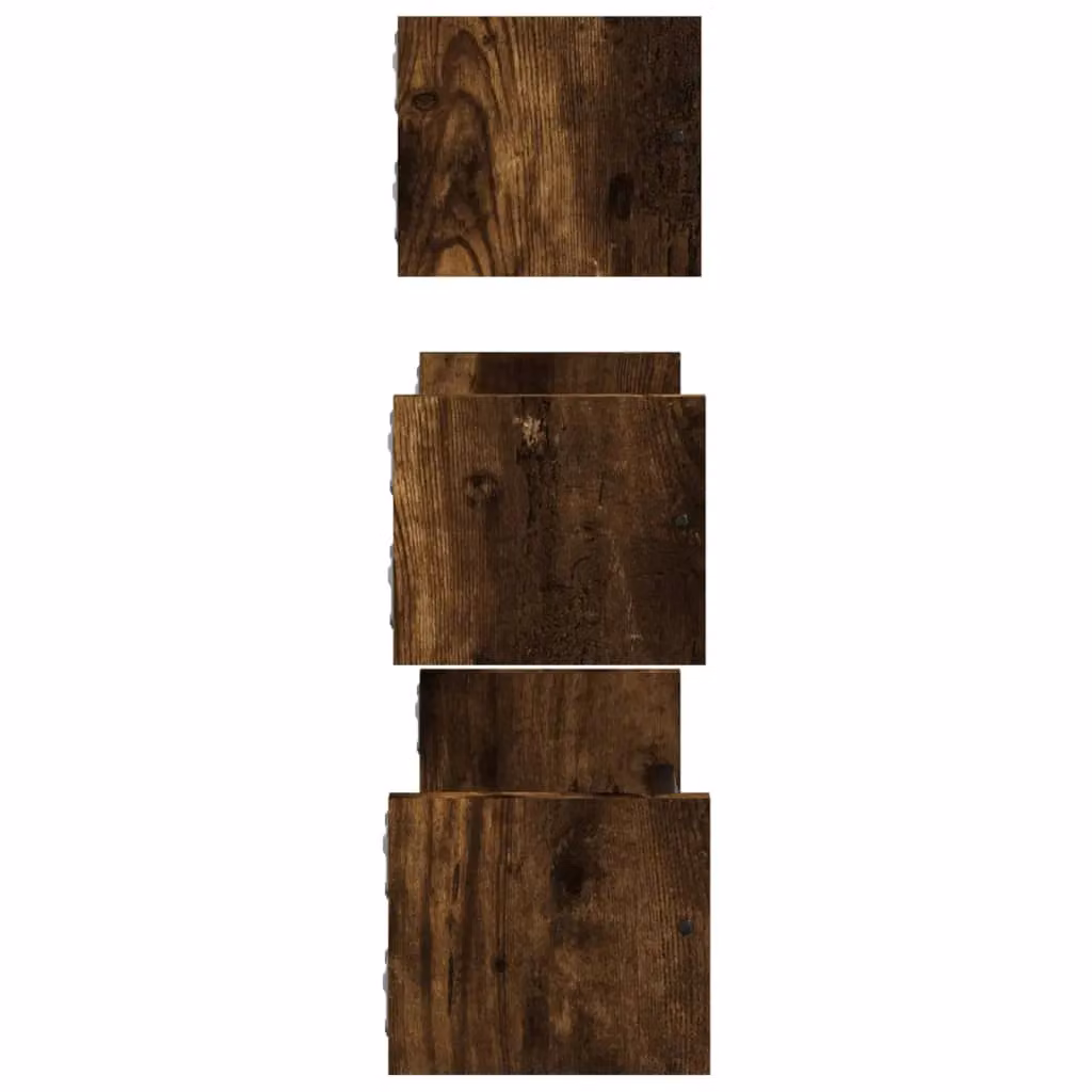 Berkfield Home 3 Piece Wall Mounted Industrial Shelf Set with Bars in Smoked Oak Brown – 3