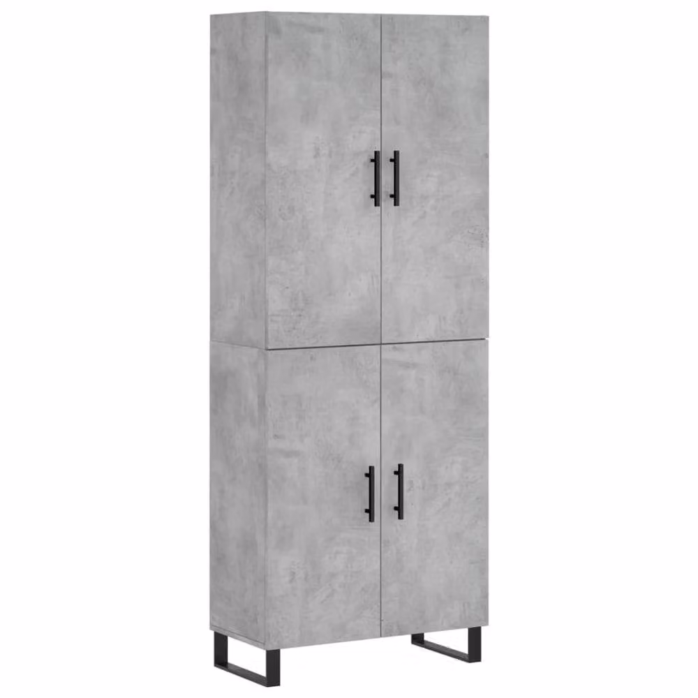 Berkfield Home Highboard in Concrete Grey, W/D/H: 69.5 x 34 x 180 cm – 3