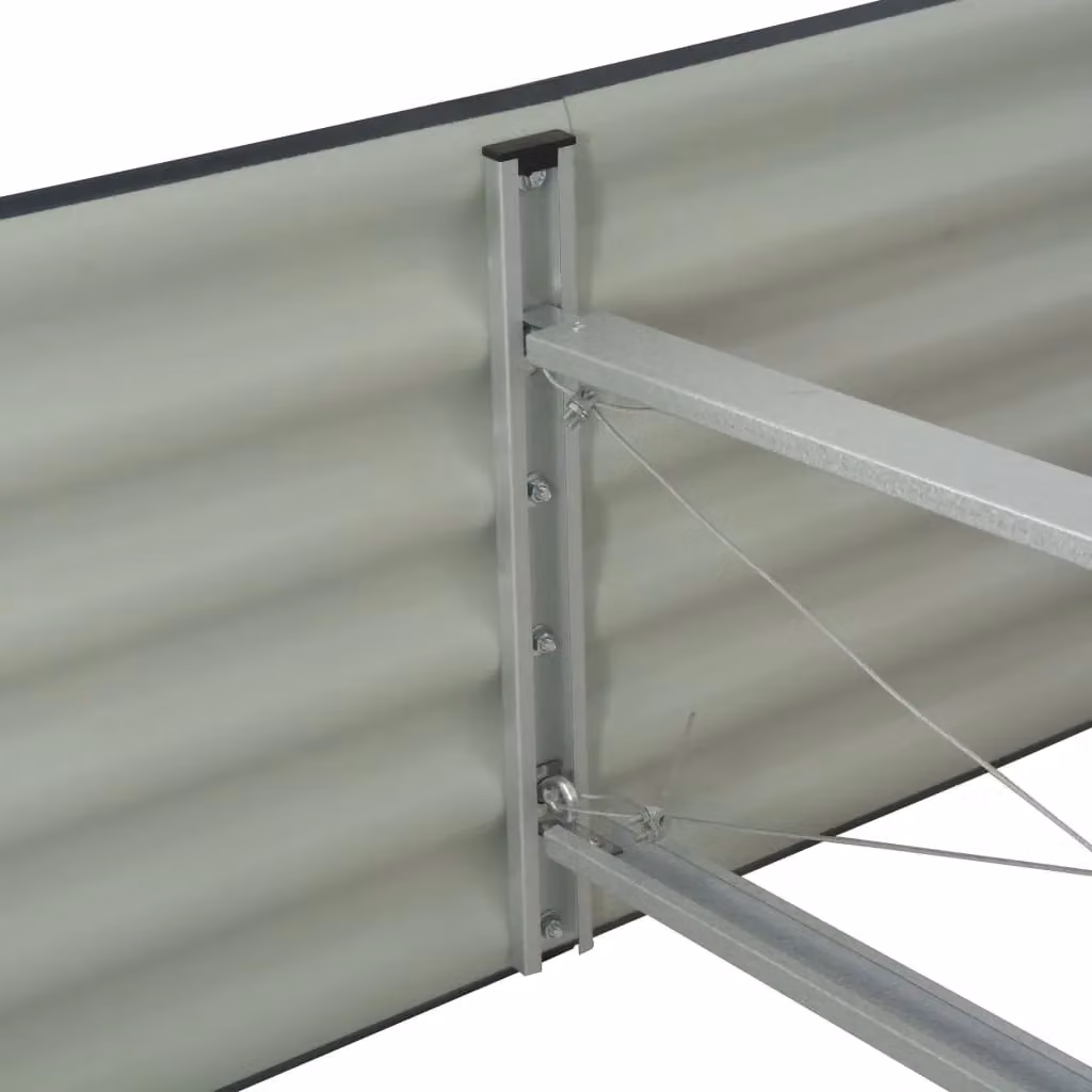 Berkfield Home Garden Galvanised Steel Raised Bed in Grey, W: 240 cm, D: 80 cm, H: 44 cm – 3