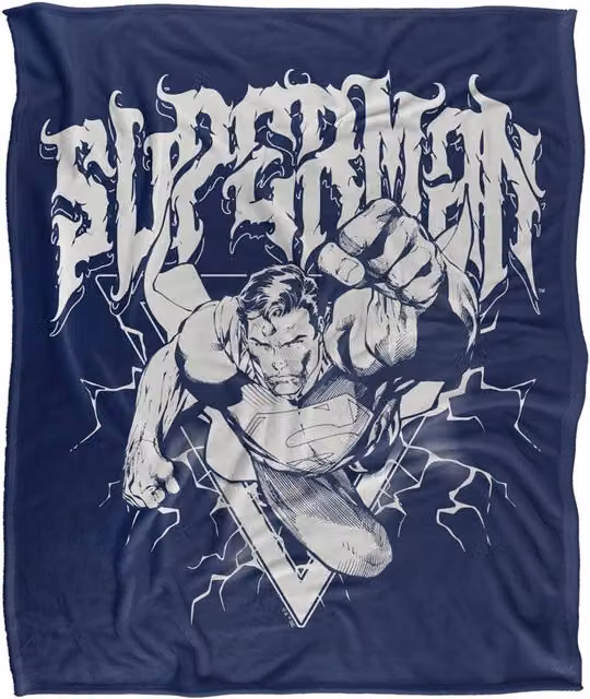 Warner Bros. Superman Flying Band Super Soft Fleece Throw Blanket, Multicolour, W: 91.44 cm x L: 147 cm – 6