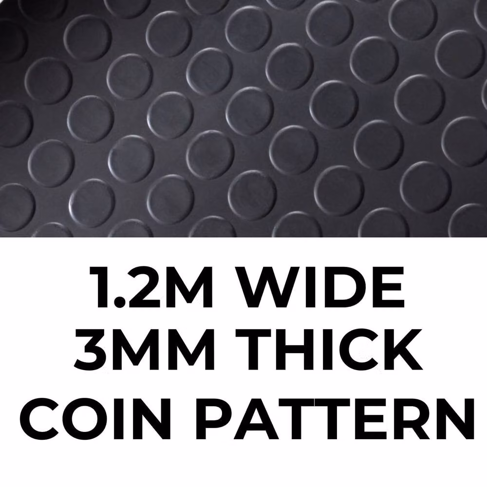 Ark Mat Black Rubber Geometric Flooring Matting W: 120 cm, L: 500 cm, Thickness: 3 mm – 2