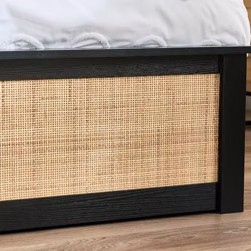 Julian Bowen Padstow Rattan Ottoman Bed Frame in Black, W/D/H: 150 x 200 x 106 cm – 5