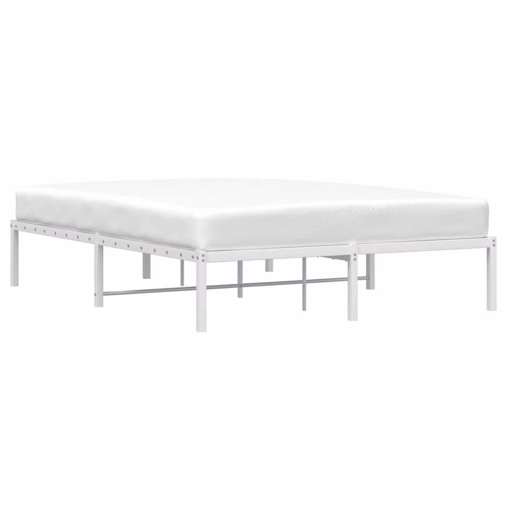 Berkfield Home Metal Bed Frame in White, 140 x 200 cm – 3