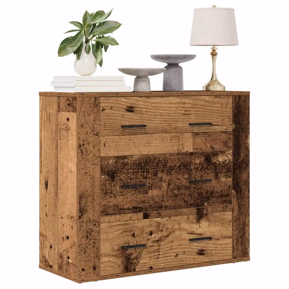 Berkfield Home Rustic Old Wood Sideboard in Brown, W/D/H: 80 x 33 x 70 cm – 2
