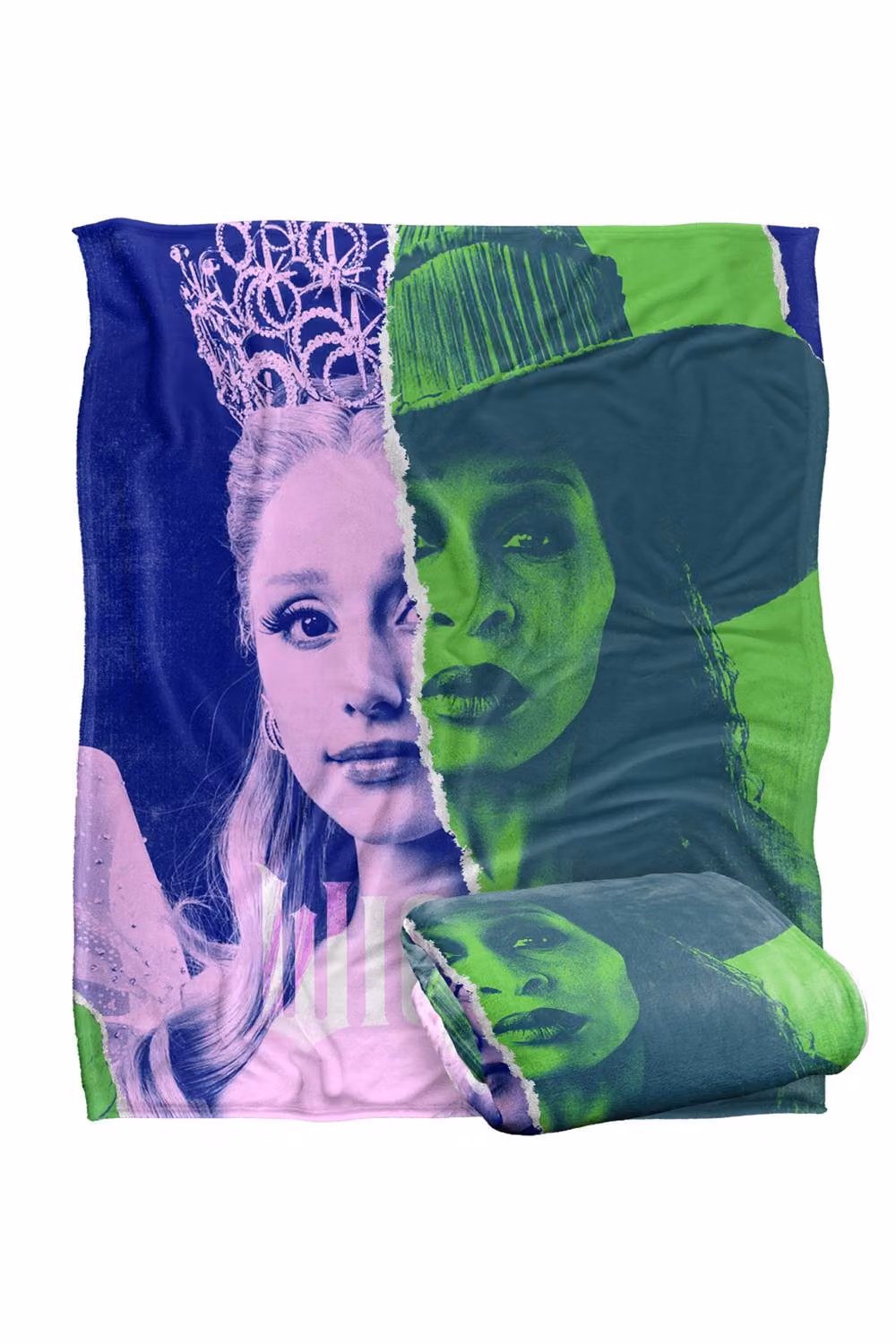 NBCU Wicked Glinda and Elphaba Torn Poster Throw Blanket, Multicolour, W/D/H: 152.4 x 127.0 cm – 2