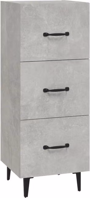 Berkfield Home Sideboard in Concrete Grey, MDF, W/D/H: 34.5 x 34 x 90 cm