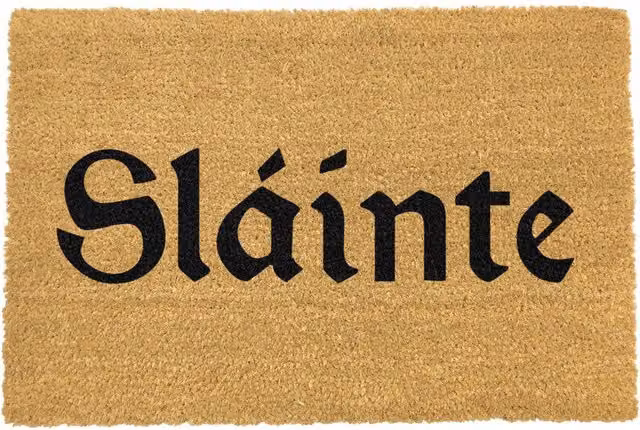 Artsy Slainte Black Rectangular Coir and PVC Non-Slip Weatherproof Doormat