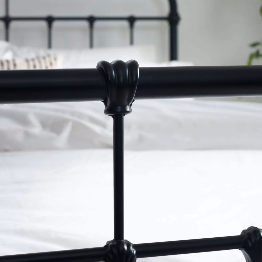 Cheshire Onyx Modern Metal Bed in Black, Small Double 120 x 200 cm – 3