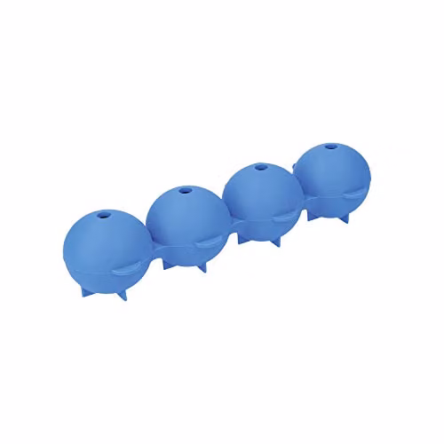 Colourworks Blue Silicone Round Sphere Ice Cube Moulds, W: 21.5 cm, D: 7 cm, H: 4 cm