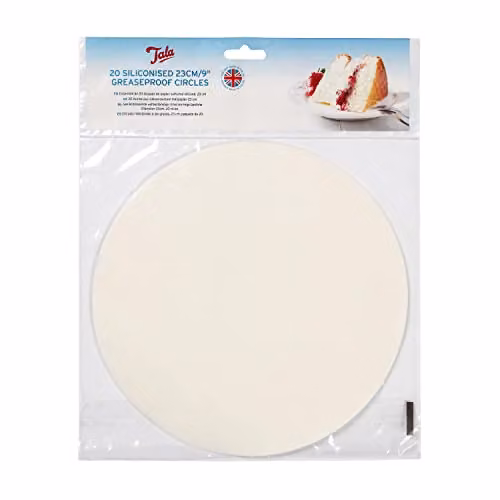 Tala Siliconised Greaseproof Baking Circles, White, Pack of 20, Diameter: 23 cm