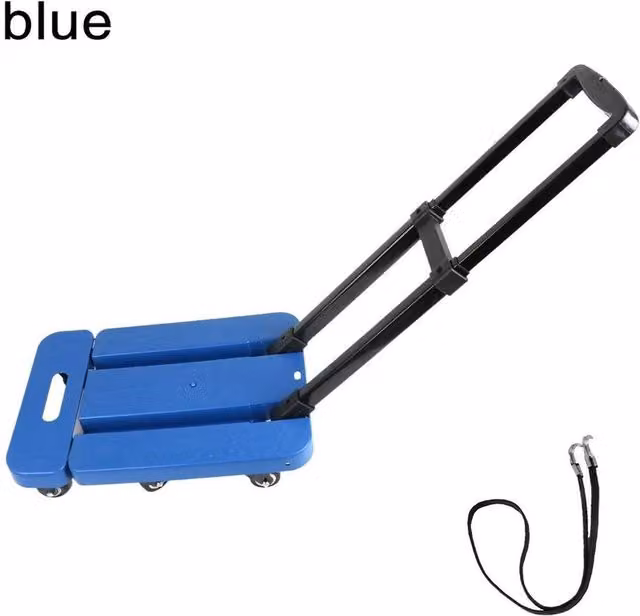 KORVIXA Blue Steel Folding Hand Truck Luggage Dolly Trolley