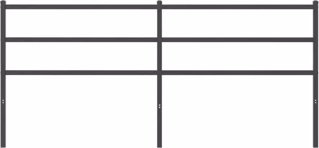 Berkfield Home Matt Black Metal Headboard, Width: 193 cm – 1