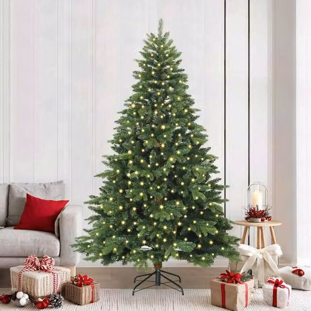 Berkfield Home Artificial Green Christmas Tree with 300 LEDs, Height: 240 cm