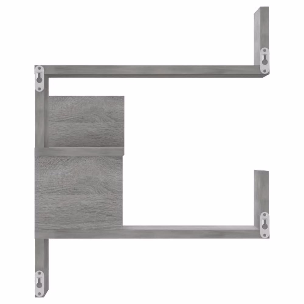 Berkfield Home Wall Mounted Corner Shelves, 2 Piece Set in Grey, W/D/H: 40 x 40 x 50 cm – 2