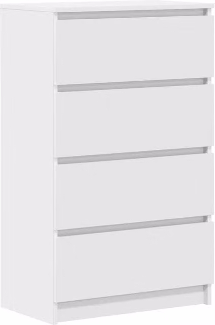 Berkfield Home White Minimalist Sideboard in Matt MDF, W/D/H: 60 x 35 x 98.5 cm