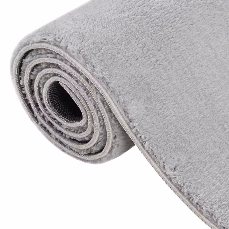 Berkfield Home Washable Soft Shaggy Round Anti Slip Rug, Grey, W: 160 cm