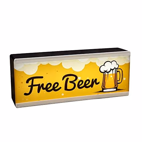 Echo Three Light Up Beer Sign in Yellow and White
