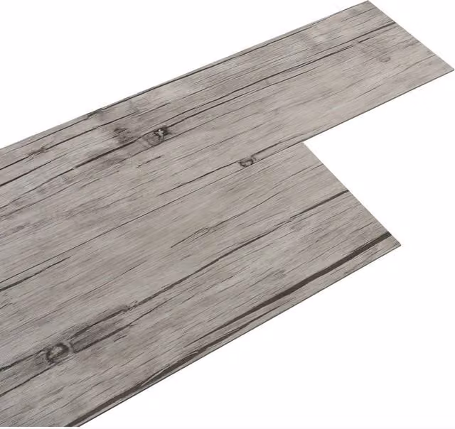 Living and Home Rustic Wood Grain Self-adhesive PVC Flooring Planks, Grey, 36 Pieces