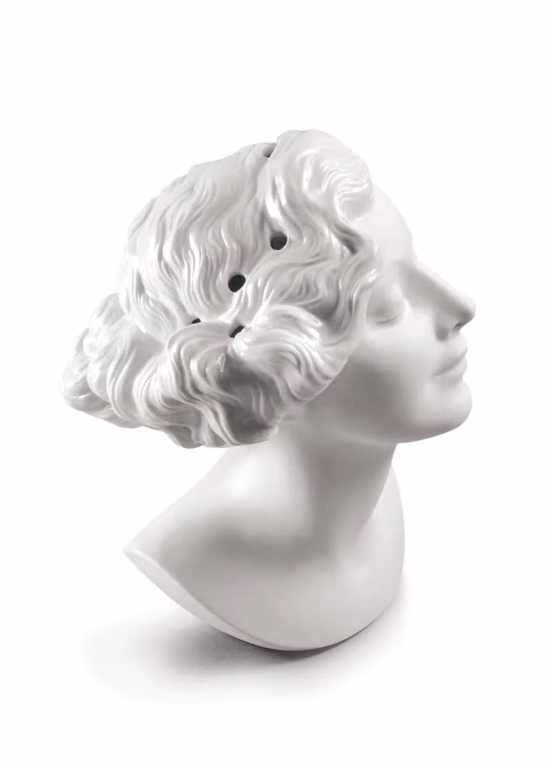 Lladró Daisy Woman Bust Porcelain Vase in White