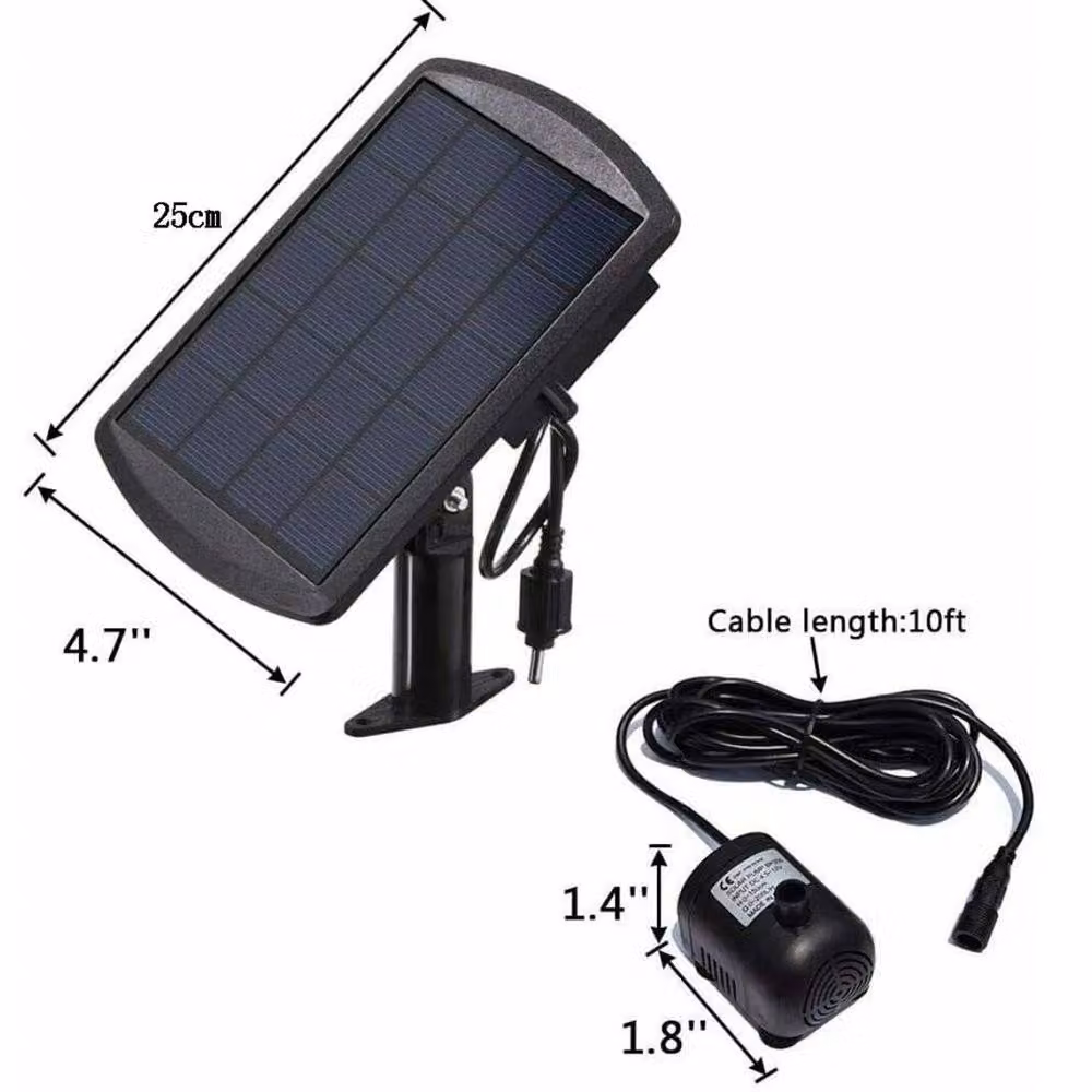 FLAVORA Solar Submersible Fountain Pump in Black, W/D/H: 100 x 15 x 15 cm – 2