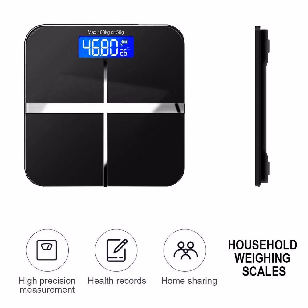FLAVORA Digital High Precision Body Weight Bathroom Scales in Black – 3