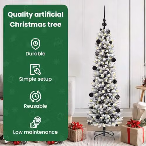 vidaXL Artificial White Christmas Tree, Height: 150 cm – 4