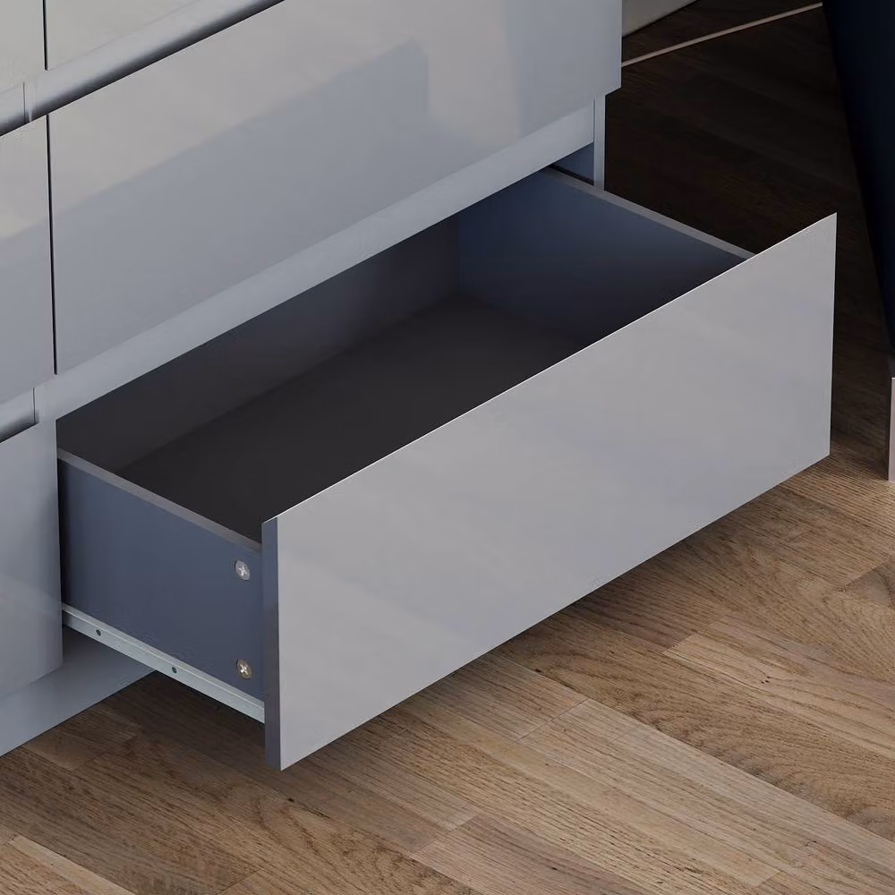HD Designs High Gloss 6 Drawer Chest of Drawers in Grey – 4