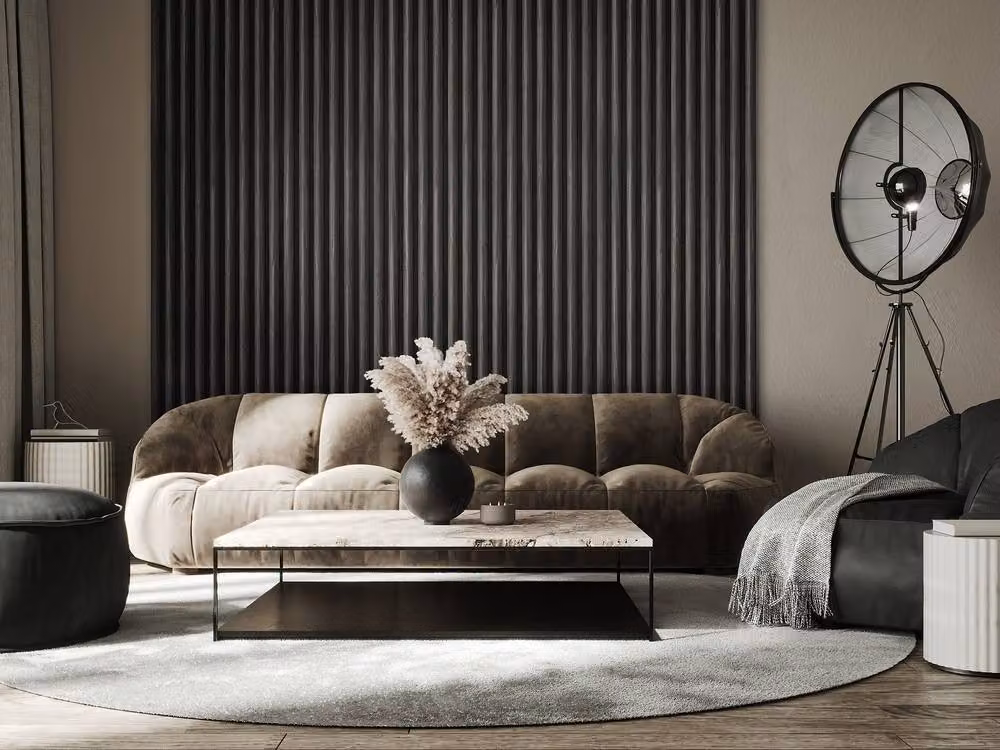 Fuse Acoustic Wooden Reeded Wall Panel in Charcoal Oak, H 240 cm x W 60 cm – 2